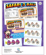 New 1 box of Pull Tickets - Seal Cards- Safari 3 Ball 770 count Daub Game - $89.00