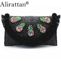 Alirattan Simmer Beach Bag Straw Day Clutch Messenger Bags Women Envelope Bag La - £35.64 GBP