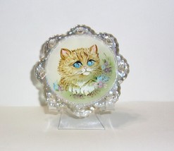 Fenton Glass Baby Blue Eyes Kitten Cat Christmas Ornament Ltd Ed #5/45 M Kibbe - £131.43 GBP