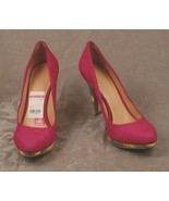 Nine West NWRocha Pink Suede Striped Heels Platform Women&#39;s Pump Shoes 1... - $52.07 CAD