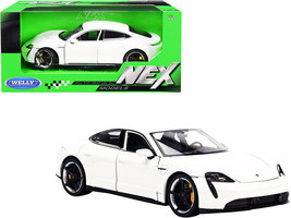 Porsche Taycan Turbo S White &quot;NEX Models&quot; 1/24 Diecast Model Car by Welly - £26.93 GBP