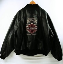 Harley-Davidson Men&#39;s Heavy Leather Dealer Jacket Size 3XL Kansas City - £196.40 GBP