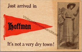 Just Arrived in Hoffman It&#39;s Not a Very Dry Town! Postcard PC250 - £11.77 GBP
