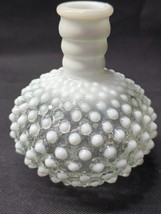 Vintage Fenton 5&quot; Hobnail Perfume Bottle Moonglow - Use As Bud Vase - No Stopper - $9.88