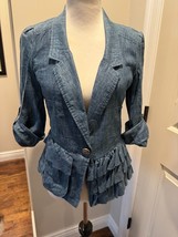 Nanette Lepore Chambray Jacket SZ S Made in USA EUC - $88.11