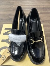 Madden NYC Women&#39;s Black Lug Heel Slip-on Casual Platform Penny Loafers Shoe 9 - £20.31 GBP