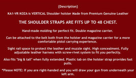Fits CZ D PCR Com 9mm 3.75”BBL Leather Shoulder Holster Double Mag #1308# RH image 9