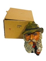 Bosson Chalkware Legend Face Figurine England Wall Bust Box 1972 Tyrolean Pipe - £38.88 GBP