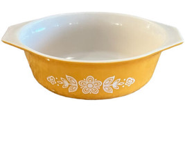 Vintage Pyrex Butterfly Gold 1.5 qt Baking Casserole Dish 043 Floral Oval - £13.31 GBP