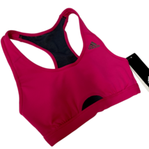 Adidas Sports Bra TechFit Racerback Padded Magenta And Carbon XS New Wit... - £12.86 GBP