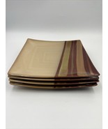 Lot of 4 Sango Avanti Brown 4722 11&quot; Dinner Plates Handcrafted - £33.60 GBP