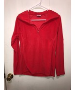 Columbia 1/4 Zip Womens Fleece Long Sleeve Pullover SZ Medium Red Orange... - €8,65 EUR