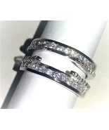 1.75Ct Real Moissanite Solitaire Wrap Ring Guard Enhancer Gold Plated Si... - $3,080.35 MXN