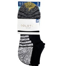 Gold Toe Womens Sport Socks Gray Black Size 6-9 No Show Moisture Wicking 6pr. - £19.73 GBP