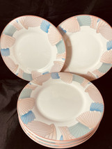 Noritake New Decade Ocean Melody Sea shell Salad Plates (6) 8-1/2&quot; Firm - £29.77 GBP