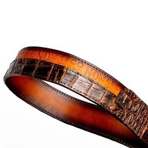 Texas Caiman and Calfskin Western Belt Aged Maple image 4