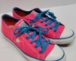 Converse One Star Bright Hot Pink Blue Canvas Low Top Womens Shoes Size 8 - $34.64