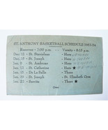 St. Anthony High School Basketball Schedule 1953-1954 Detroit, Michigan - £9.34 GBP