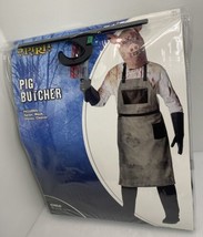 Spirit Halloween Pig Butcher Costume Cleaver Apron Gloves Mask Read Chil... - $16.36