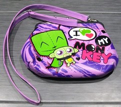 INVADER ZIM GIR &quot;I love my Monkey&quot; Purple Purse Shoulder Bag Crossbody 2010 CUTE - £60.12 GBP