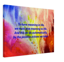 Giving Meaning to Life by John 18 x 24&quot; Stretched Canvas Vibrant Word Ar... - £67.73 GBP