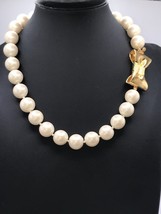 Kate Spade All Wrapped Up In Pearls Short Necklace Statement Bow - £55.25 GBP
