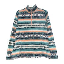 Eddie Bauer Womens Green Peach Southwest Aztec Pullover 1/4 Zip Top Jack... - £11.37 GBP