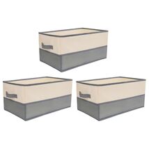 Fabric Storage Bins 3 Pack Large Collapsible Baskets with Handles Gray - $330.31 MXN
