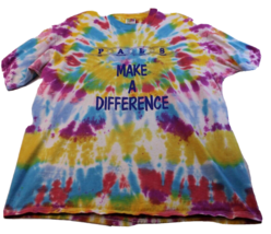 Tie Dye Tee Shirt Mens Size X Large Multi color &quot;Make A Difference&quot; PALS - £5.98 GBP