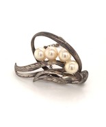 Mikimoto Estate Akoya Pearl Brooch Pin Sterling Silver 6.5 mm 5.56 Grams... - $246.51