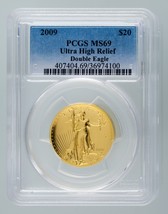 2009 20$ Ultra High Relief Double Eagle Gold PCGS Graded MS69 w/ Box and CoA - £3,016.82 GBP