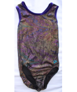 GK Elite Girls Purple With Gold/Silver Foil Accents Sleeveless Leotard S... - £16.13 GBP