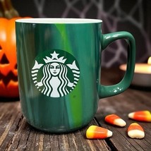 Starbucks 2022 Green Swirl Marble Emerald Mug 15oz Coffee Cup EUC - $14.84