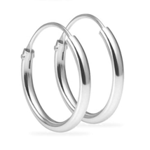 Continuous Hoop Earrings 10mm Sterling Silver 925 Very Small 3 Pairs Set - £7.43 GBP