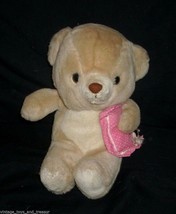 Vintage Oshko Brown Tan Teddy Bear W/ Pink Pillow Stuffed Animal Plush Toy Girl - £22.31 GBP