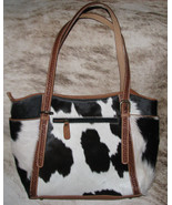 Myra Bag #7520 Leather, Hairon 15&quot;x3&quot;x10.5&quot; Tote Satchel~Double Handles~... - £91.37 GBP