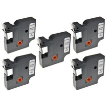 5x Compatible DYMO 40910 Black on Clear P-Touch Tape For RHINO 4200 9mmx7m - $53.20