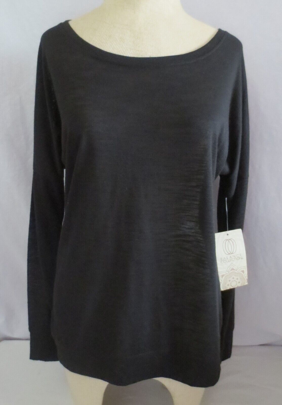 Primary image for NWT Balance Collection Mesh Panel Back BLACK Workout Top Size M