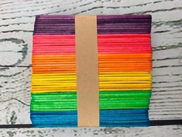 Colored Popsicle Sticks 200 Pack 4.5 Inch Colored Craft Sticks Colorful ... - £19.31 GBP