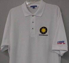 USFL Football Denver Gold Embroidered Mens Polo Shirt XS-6X, LT-4XLT Broncos New - £21.01 GBP+