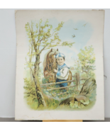 1897 &quot;Our Little Prize Winner&quot; by Muller Luchsinger Chromolithograph 16x... - £117.95 GBP