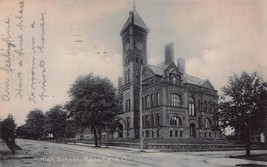 Mansfield Ohio~High SCHOOL-TROLLEY TRACKS~1907 Rotograph Photo Postcard - £9.15 GBP