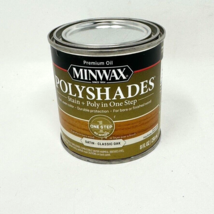 Minwax PolyShades CLASSIC OAK SATIN Premium oil 8oz Wood Stain Poly one ... - £23.15 GBP