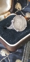 Antique Vintage 1940-s Silver George VI Signet Ring  Size US 7, UK N - £75.64 GBP