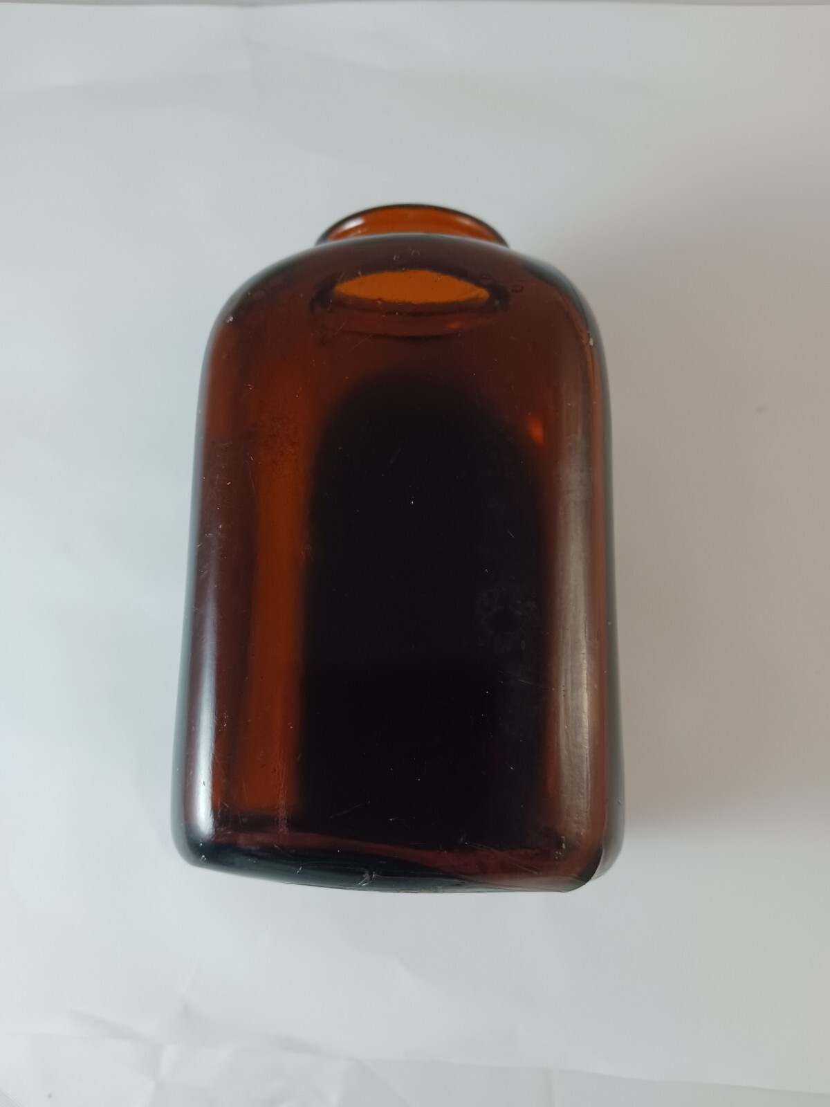 SNUFF JAR BROWN/AMBER, 2 DOT GLASS SNUFF JAR, VINTAGE Item image 2