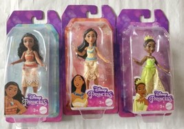 3 New Disney Princess Figures Pocahontas + Tiana + Moana 4&quot; Poseable Toy Lot - £30.20 GBP