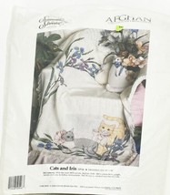 Something Special Cross Stitch Afghan Kit Cats and Iris Counted #50546 - $68.31
