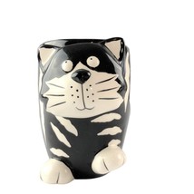 Burton &amp; Burton Chester The Cat Tea Coffee Cup Mug Black White Ceramic C... - $18.32