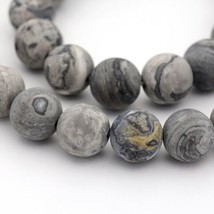 Picasso Jasper Gemstone Beads 8mm Gray Natural Jewelry Making Supplies Map 215pc - $24.75