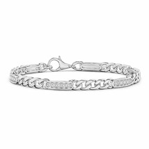 ANGARA Natural Diamond Station Curb Chain Bracelet in 14K Gold (HSI2, 0.39 Ctw) - £1,022.60 GBP